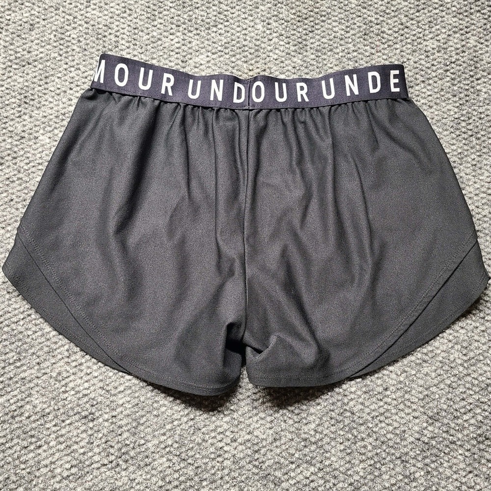 Under Armour HeatGear Shorts Medium Loose Fit Elastic Waist Gym Running Black - Picture 5 of 6